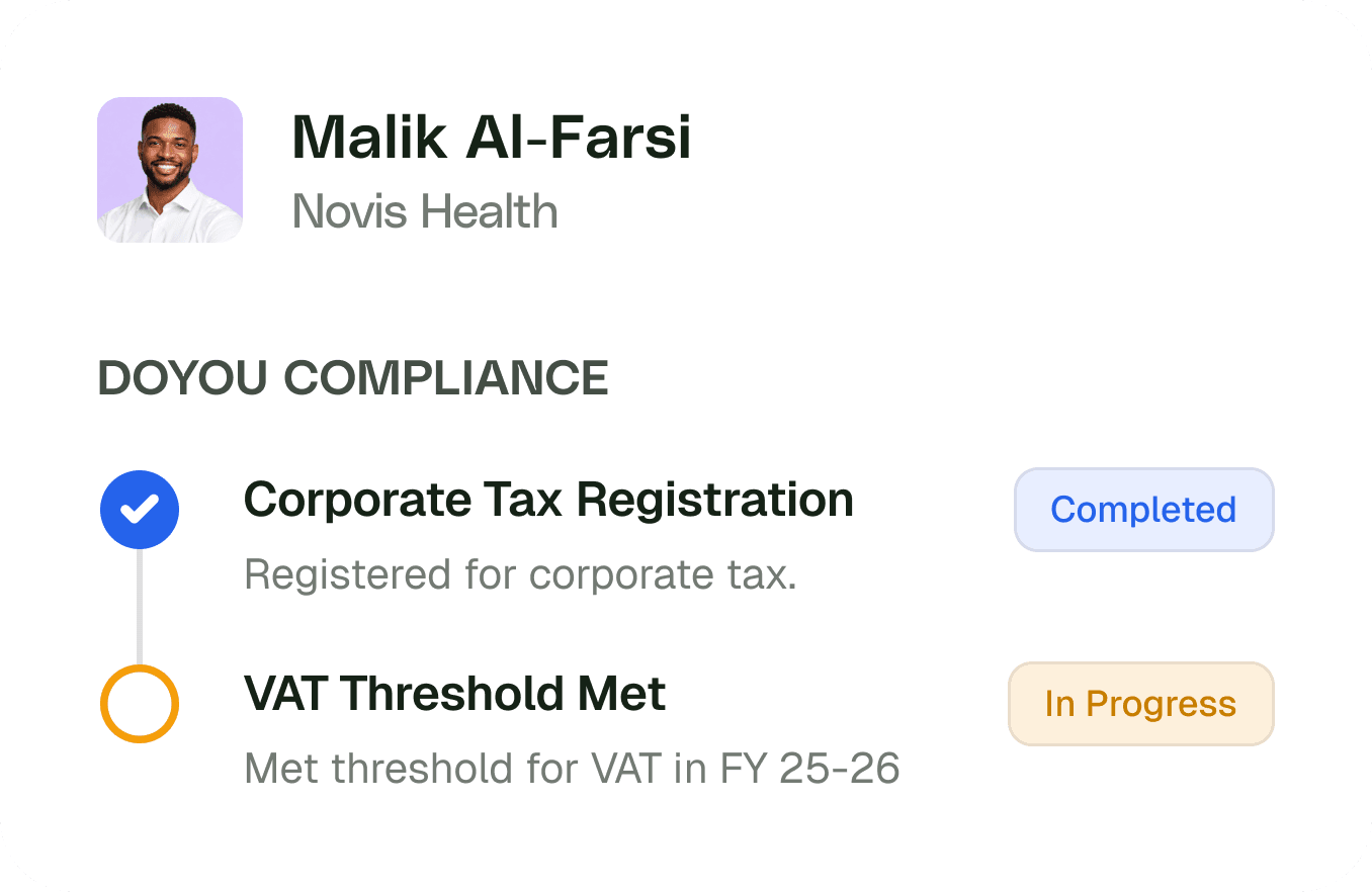 Accounting and tax obligations dashboard